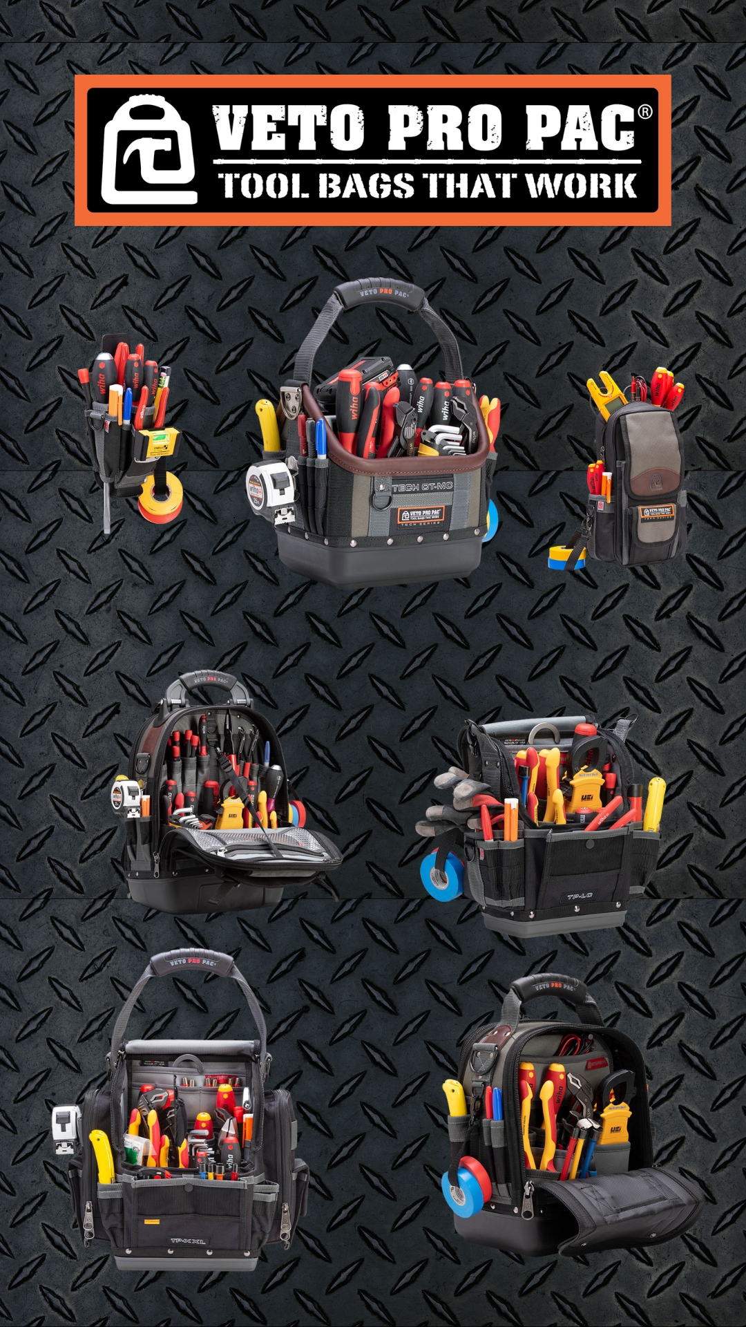 Tool Bags and Pouches made by Veto Pro Pac Seven tool bags & Pouches made by Veto Pro Pac